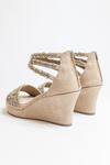 The Alter_Beige Embellished Bella Wedges _at_Aza_Fashions