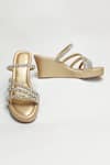 Buy_The Alter_Gold Crystals Norah Embellished Wedges _at_Aza_Fashions