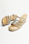 Buy_The Alter_Gold Crystals Norah Embellished Wedges _Online_at_Aza_Fashions