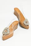 Buy_The Alter_Brown Rhinestones Julia Embellished Wedges _at_Aza_Fashions