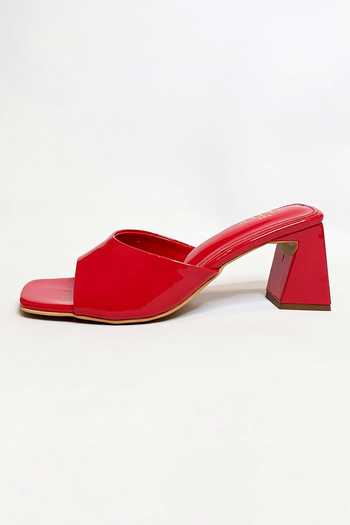 Buy_The Alter_Red Cassie T-shaped Block Heels _Online_at_Aza_Fashions