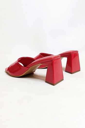 Shop_The Alter_Red Cassie T-shaped Block Heels _Online_at_Aza_Fashions