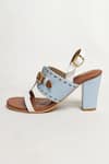 Shop_The Alter_Brown Taylor Buckle Embellished Slingback Block Heels _Online_at_Aza_Fashions
