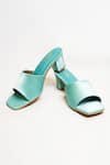 Buy_The Alter_Green T-shaped Satin Block Heels _Online_at_Aza_Fashions