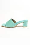 Shop_The Alter_Green T-shaped Satin Block Heels _Online_at_Aza_Fashions