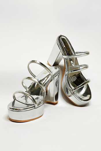 Buy_The Alter_Silver Diva Strappy Block Heels _at_Aza_Fashions