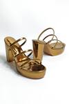 Shop_The Alter_Gold Diva Strappy Metallic Block Heels _at_Aza_Fashions