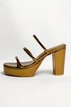 The Alter_Gold Diva Strappy Metallic Block Heels _Online_at_Aza_Fashions