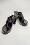 Buy_The Alter_Black Cut Work Aisha Prism Kolhapuri Block Heels _at_Aza_Fashions