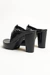 Shop_The Alter_Black Cut Work Aisha Prism Kolhapuri Block Heels _Online_at_Aza_Fashions
