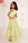 Shop_Mei & Zu_Green Brocade Blend Woven Leaf Tiered Lehenga Set _at_Aza_Fashions