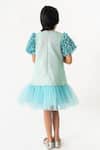 Shop_A Little Fable_Blue 100% Polyester Embellished Applique Mermaid Sparkle Sequined Bodice Dress_at_Aza_Fashions