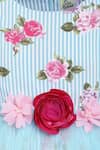 A Little Fable_Blue Cotton Embroidered 3d Flower Rose Dress_Online_at_Aza_Fashions