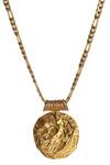 Buy_Misho_Gold Plated Figaro Leo Zodiac Pendant Necklace_at_Aza_Fashions