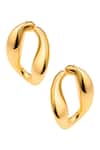 Shop_Misho_Gold Plated Plain Chunky Chain Hoop Earrings _at_Aza_Fashions