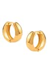 Shop_Misho_Gold Plated Plain Mini Huggy Hoop Earrings _at_Aza_Fashions