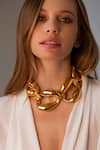 Buy_Misho_Gold Plated Plain Chain Link Choker Necklace _at_Aza_Fashions