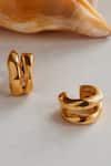 Shop_Misho_Gold Plated Plain Luna Double Ear Cuffs_at_Aza_Fashions