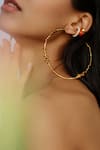 Buy_Misho_Gold Plated Plain Frozen In Time Hoop Earrings _at_Aza_Fashions