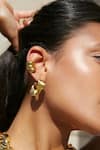 Misho_Gold Plated Textured Mini Flow Hoop Earrings_Online_at_Aza_Fashions