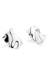 Buy_Misho_Silver Plated Textured Mini Flow Stud Earrings_at_Aza_Fashions