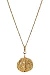 Shop_Misho_Gold Plated Textured Baby Libra Charm Pendant Necklace _at_Aza_Fashions