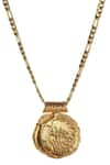 Buy_Misho_Gold Plated Carved Figaro Scorpio Zodiac Pendant Necklace _at_Aza_Fashions