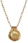 Misho_Gold Plated Carved Mini Link Scorpio Zodiac Pendant Necklace_Online_at_Aza_Fashions