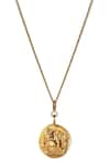 Shop_Misho_Gold Plated Textured Baby Capricorn Charm Pendant Necklace _at_Aza_Fashions