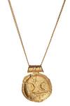 Buy_Misho_Gold Plated Carved Minimal Pisces Zodiac Pendant Necklace _at_Aza_Fashions