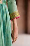 Rajiramniq_Green Crepe Printed And Hand Embroidered Oasis V Neck Angarkha Palazzo Set _at_Aza_Fashions