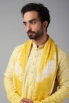 Buy_Nero by Shaifali and Satya_Yellow Georgette Embroidered Leheriya Pattern Thread Ombre Kurta Set_Online_at_Aza_Fashions