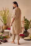 Shop_Shorshe Clothing_Grey Brocade And Tissue Woven Floral Blossom V-neck Pattern Kurta With Pant _at_Aza_Fashions