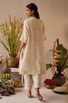 Shop_Shorshe Clothing_Ivory Brocade And Tissue Woven Geometric V-neck Pattern Kurta With Pant _at_Aza_Fashions