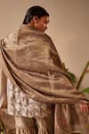 Shop_Shorshe Clothing_Grey Tissue Striped Woven Zari Dupatta _at_Aza_Fashions