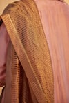 Shop_Shorshe Clothing_Pink Tissue Striped Woven Dupatta _at_Aza_Fashions