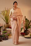 Shorshe Clothing_Pink Pure Silk Woven Stripes Saree _Online_at_Aza_Fashions