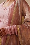 Shorshe Clothing_Pink Organza Tissue Embroidered Sequin Border Dupatta _Online_at_Aza_Fashions