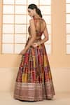 Shop_Samyukta Singhania_Multi Color Blouse And Lehenga Dull Satin Printed Floral Round Jaal Set _Online