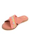 Buy_The Golden Wasp_Peach Lace Simple That Embroidered Criss-cross Sandals_Online_at_Aza_Fashions