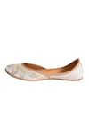 The Golden Wasp_Beige Sequins Prisca Embroidered Juttis _at_Aza_Fashions