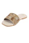 Buy_The Golden Wasp_Ivory Cutdana Sunehri Embellished Slides _Online_at_Aza_Fashions