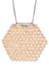 Buy_Adorn My Wish_Gold Mini Crystal Hexagon Shaped Bag _at_Aza_Fashions