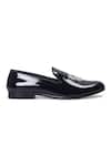 Domani_Black Embroidered Regal Bee Slipons _Online_at_Aza_Fashions