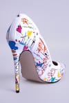Shop_MYKONO_White Graphic Pointed Toe Stiletto Pumps_at_Aza_Fashions