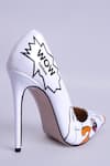 Shop_MYKONO_White Artistic Pattern Stiletto Pumps_at_Aza_Fashions