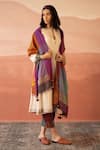 Buy_Swatti Kapoor_Multi Color Striped Kosey Print Stole _Online_at_Aza_Fashions