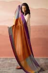 Swatti Kapoor_Multi Color Striped Kosey Print Stole _at_Aza_Fashions