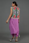 Shop_Payal Singhal_Purple Georgette Printed Sequin Round Kurta Set With Jacket _at_Aza_Fashions