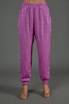 Buy_Payal Singhal_Purple Georgette Printed Sequin Round Kurta Set With Jacket _Online_at_Aza_Fashions